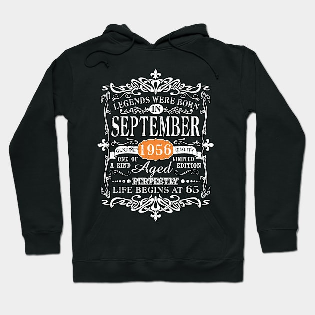 Legends Were Born In September 1956 65th Birthday Gift Hoodie by denvau123